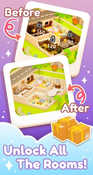 Store picture: a house before and after, with the caption Unlock all the rooms.
