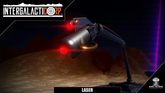 A render of the Laser machine on a rocky surface.